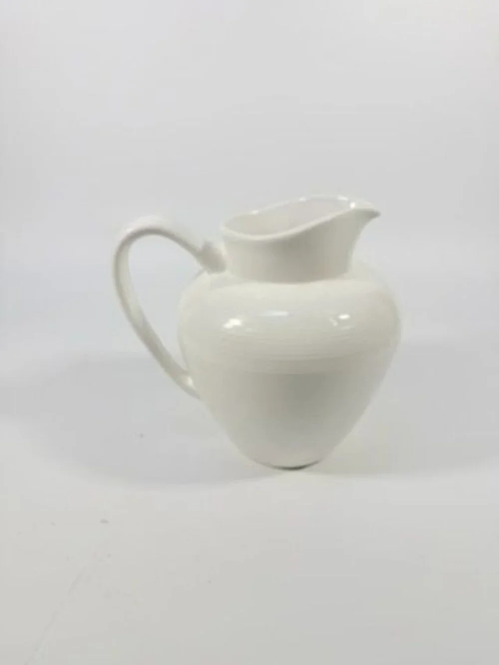 Ironstone Ceramic Pitcher White Ribbed Beehive Fapor Portugal Textured Stoneware - Picture 2 of 16